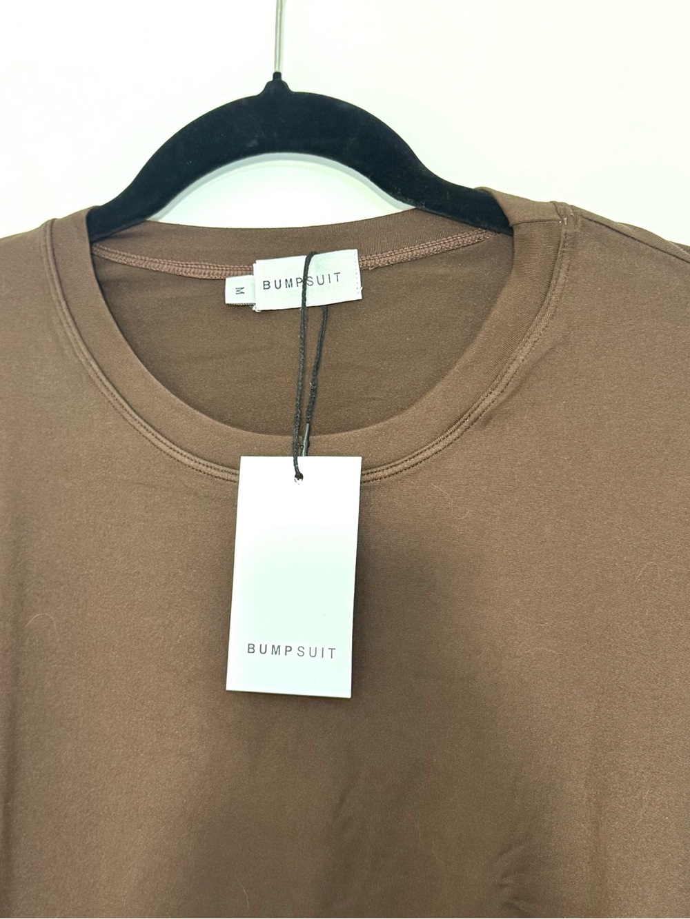Bumpsuit Chocolate Brown Wide Leg Cloud Pants Crop Long Sleeve Tee Shirt NWT - Picture 6 of 7